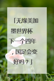 无缘美加墨世界杯 下一个四年，国足会变好吗？
