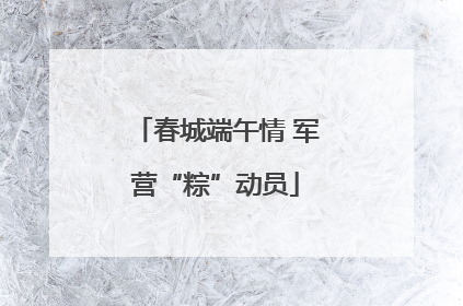 春城端午情 军营“粽”动员