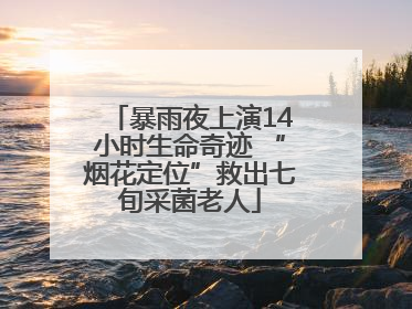 暴雨夜上演14小时生命奇迹 “烟花定位”救出七旬采菌老人