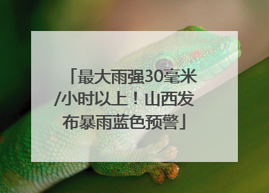 最大雨强30毫米/小时以上！山西发布暴雨蓝色预警