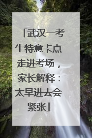 武汉一考生特意卡点走进考场，家长解释：太早进去会紧张