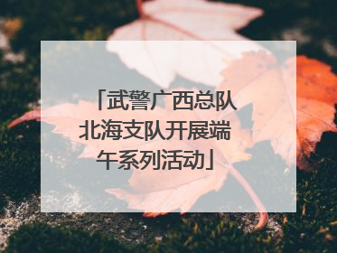 武警广西总队北海支队开展端午系列活动
