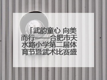 武韵童心 向美而行——合肥市天水路小学第二届体育节暨武术比赛盛大开幕