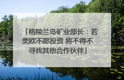 格陵兰岛矿业部长：若美欧不愿投资 将不得不寻找其他合作伙伴