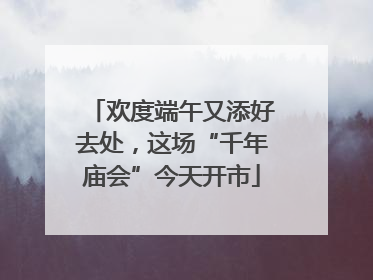 欢度端午又添好去处，这场“千年庙会”今天开市