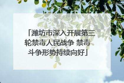 潍坊市深入开展第三轮禁毒人民战争 禁毒斗争形势持续向好