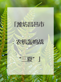 潍坊昌邑市：农机轰鸣战“三夏”