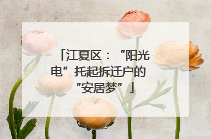 江夏区：“阳光电”托起拆迁户的“安居梦”