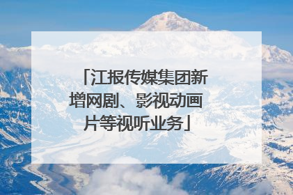 江报传媒集团新增网剧、影视动画片等视听业务