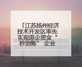 江苏扬州经济技术开发区率先实现惠企资金“秒到账” 企业点赞