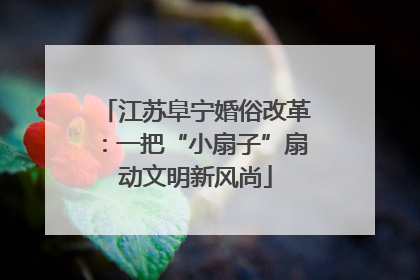 江苏阜宁婚俗改革：一把“小扇子”扇动文明新风尚