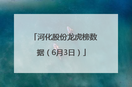 河化股份龙虎榜数据（6月3日）