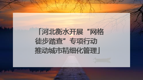 河北衡水开展“网格徒步踏查”专项行动 推动城市精细化管理