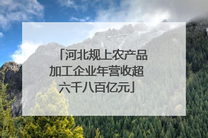 河北规上农产品加工企业年营收超六千八百亿元