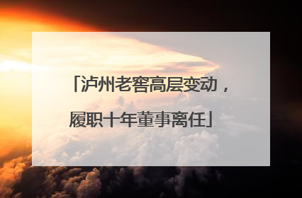 泸州老窖高层变动，履职十年董事离任