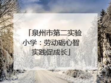 泉州市第二实验小学：劳动砺心智实践促成长