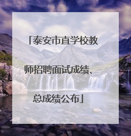 泰安市直学校教师招聘面试成绩、总成绩公布