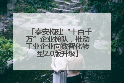 泰安构建“十百千万”企业梯队，推动工业企业向数智化转型2.0版升级