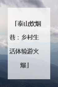 泰山炊烟巷：乡村生活体验游火爆