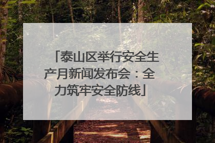 泰山区举行安全生产月新闻发布会：全力筑牢安全防线