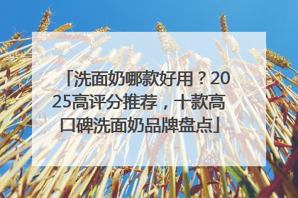 洗面奶哪款好用？2025高评分推荐，十款高口碑洗面奶品牌盘点