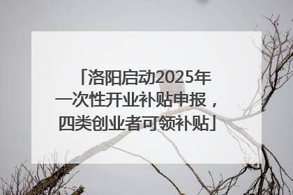 洛阳启动2025年一次性开业补贴申报，四类创业者可领补贴