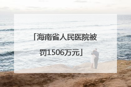 海南省人民医院被罚1506万元