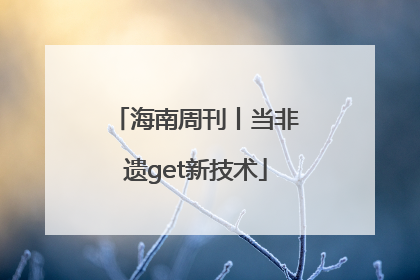 海南周刊丨当非遗get新技术