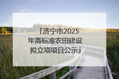 济宁市2025年高标准农田建设拟立项项目公示