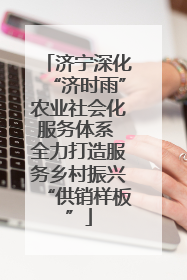 济宁深化“济时雨”农业社会化服务体系 全力打造服务乡村振兴“供销样板”