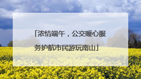 浓情端午，公交暖心服务护航市民游玩南山