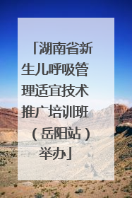 湖南省新生儿呼吸管理适宜技术推广培训班（岳阳站）举办