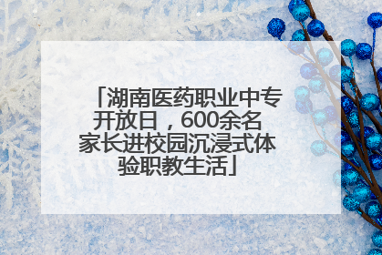 湖南医药职业中专开放日，600余名家长进校园沉浸式体验职教生活