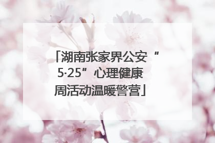 湖南张家界公安“5·25”心理健康周活动温暖警营