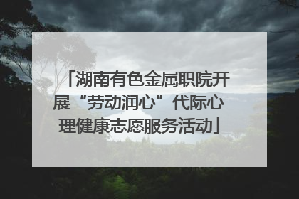 湖南有色金属职院开展“劳动润心”代际心理健康志愿服务活动
