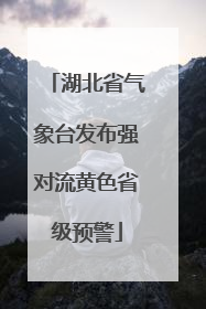 湖北省气象台发布强对流黄色省级预警