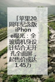 苹果20周年纪念版iPhone曝光：全玻璃机身设计结合无开孔全面屏，起售价或达1.45万人民币