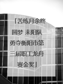 苦练月余终圆梦 耒阳队勇夺衡阳市第三届职工龙舟赛金奖