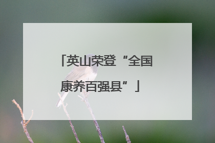 英山荣登“全国康养百强县”
