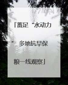 蓄足“水动力” 多地抗旱保粮一线观察