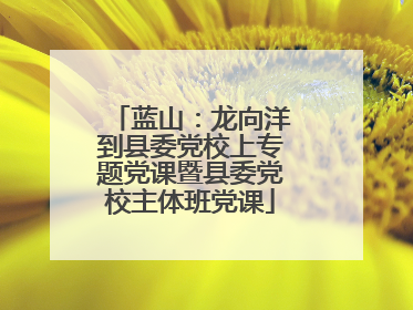 蓝山：龙向洋到县委党校上专题党课暨县委党校主体班党课