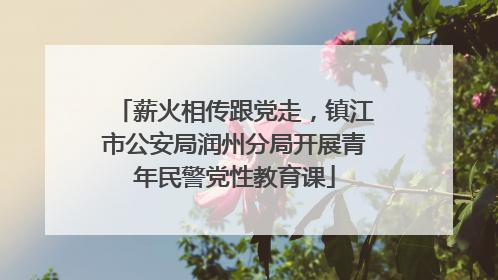 薪火相传跟党走，镇江市公安局润州分局开展青年民警党性教育课