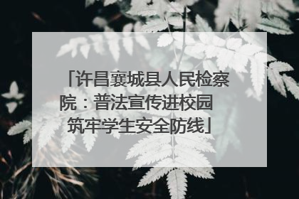 许昌襄城县人民检察院：普法宣传进校园 筑牢学生安全防线