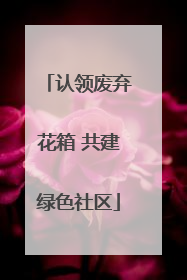 认领废弃花箱 共建绿色社区