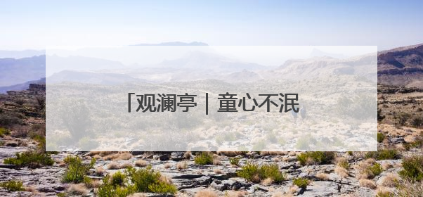 观澜亭｜童心不泯，是灵魂的韧性