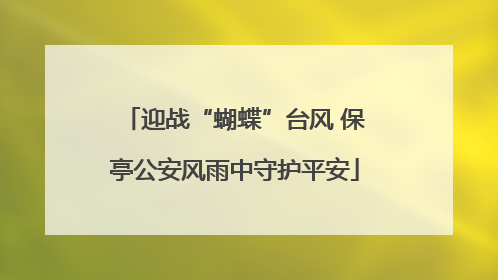 迎战“蝴蝶”台风 保亭公安风雨中守护平安