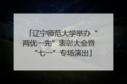 辽宁师范大学举办“两优一先”表彰大会暨“七一”专场演出