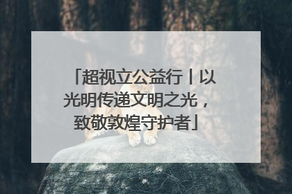 超视立公益行丨以光明传递文明之光，致敬敦煌守护者