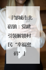 邹城市北宿镇：党建引领解锁村民“幸福密码”