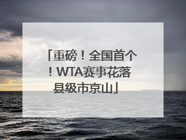 重磅！全国首个！WTA赛事花落县级市京山
